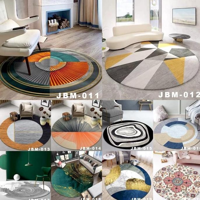 Karpet Bulat Modern Minimalis Ukuran.Diameter 1 Meter _ Ediz18