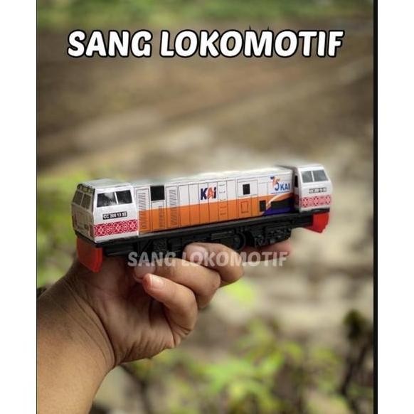 Miniatur Kereta Api Lokomotif cc206 Livery G20 Mesin bisa jalan Mainan