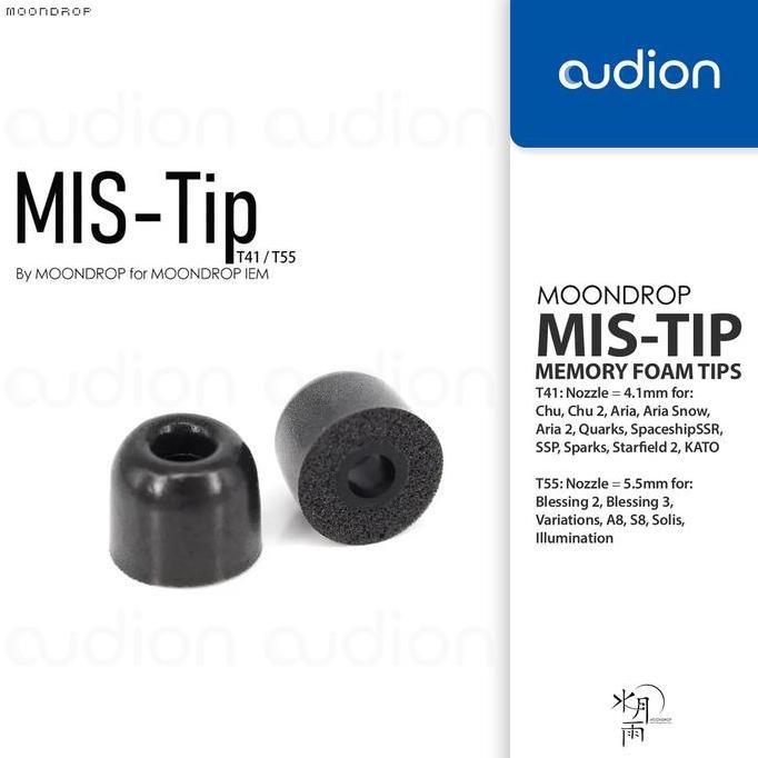 Moondrop Mis-Tip T41/T55 Memory Foam Sponge Tips Eartips Earpiece Original