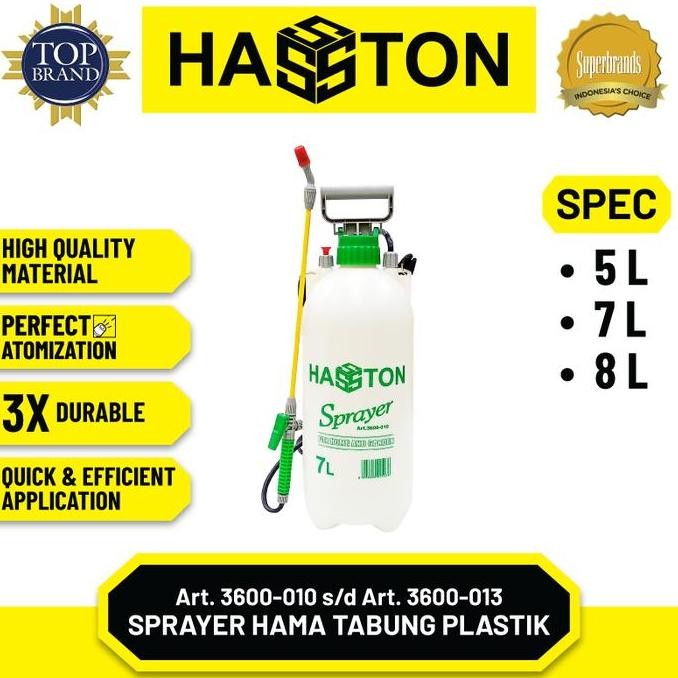Hasston Sprayer Hama Tabung Plastik / Pressure Sprayer (3600)