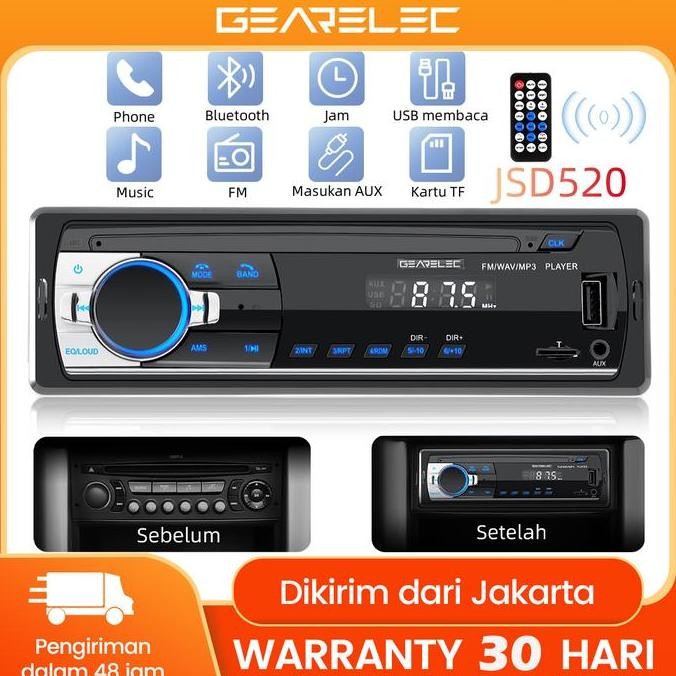 TERBARU - Tape Audio Mobil JSD-520 JSD520 Multifungsi Bluetooth MP3 FM Radio USB