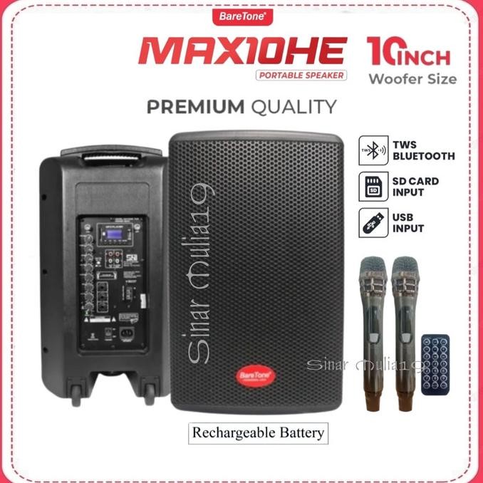 Speaker Portable Baretone Max10He / Max 10He / Max 10 He Bluetooth-Tws Original