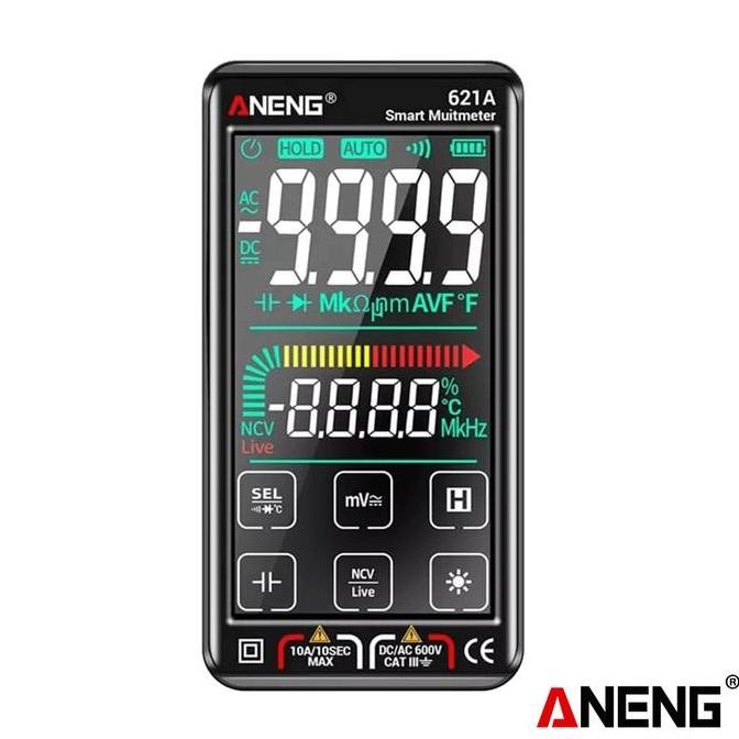 TERMURAH - Aneng 621A Multimeter Digital Smart Touch Screen Watch mA Current Ori