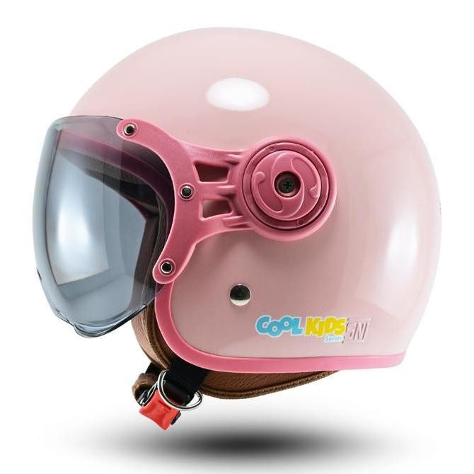 BEBAS ONGKIR - Helm Anak Lunar Kids Solid BIP PLAST Helm Anak Retro Pilot Polos Kaca Pilot Helmet