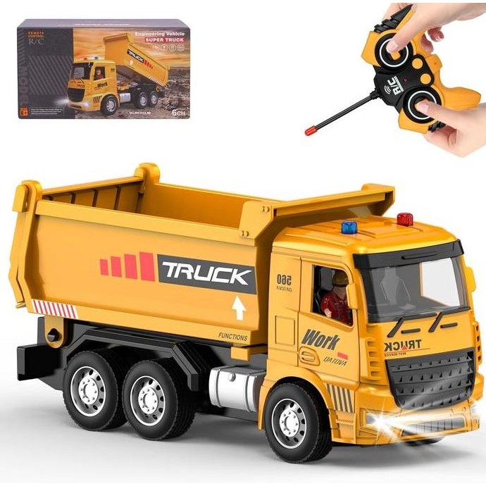 TERMURAH - Mainan RC Dump Truk Pasir Remote Control Musik Baterai Cas- Tidak Ada Merk - Toys Kontrol