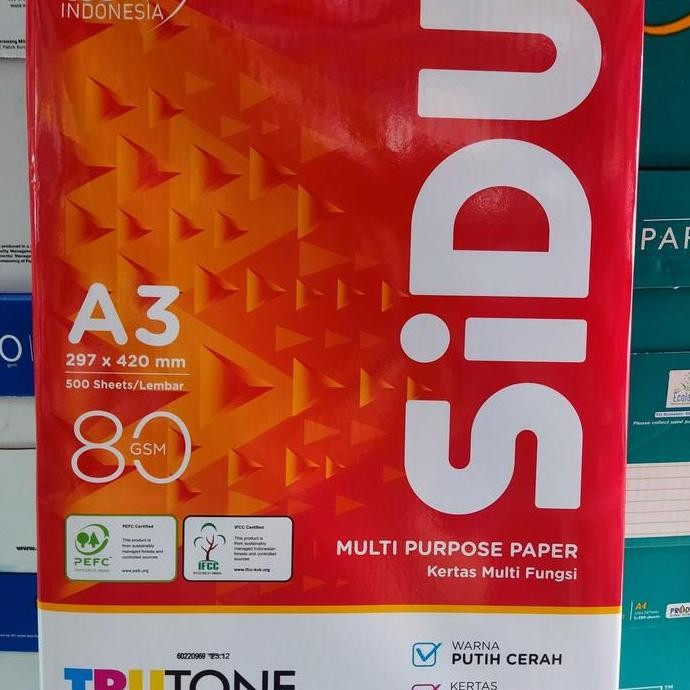 Terbaik Kertas A3 80 Gram Sidu 100% Ori
