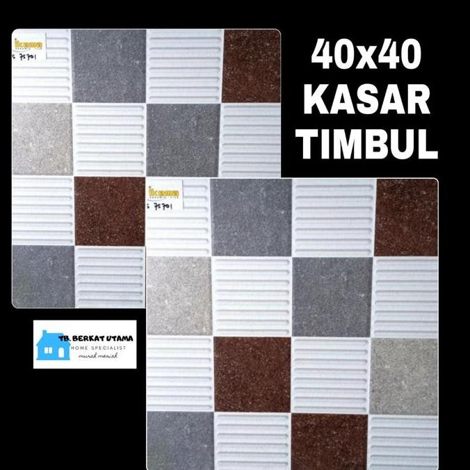 Terbaik Keramik Lantai 40X40 Kasar Putih Abu-Keramik Lantai Kasar 40X40 Ikad 100% Ori