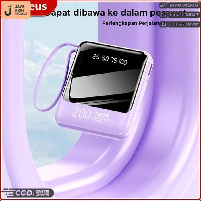 Promo Power Bank 20000Mah 4 Kabel Quick Charging Minipowerbank Type C Iphone Powerbank Fast Charging