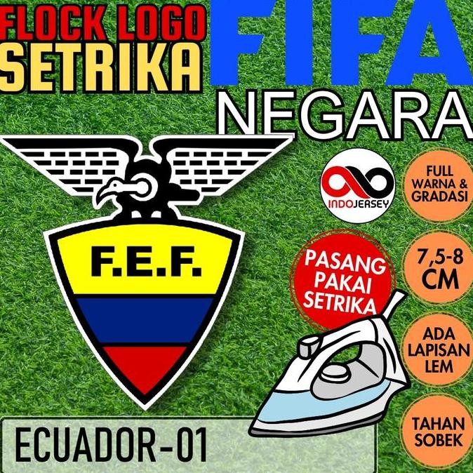 populer] Patch Badge Emblem Flock Setrika iron-on Baju Jersey Logo FIFA NEGARA ECUADOR EKUADOR [01]