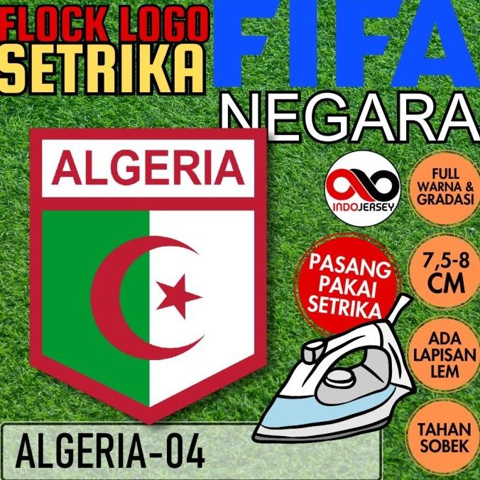 hanya disini] Patch Badge Emblem Flock Setrika iron-on Baju Jersey Logo FIFA NEGARA ALGERIA [04]