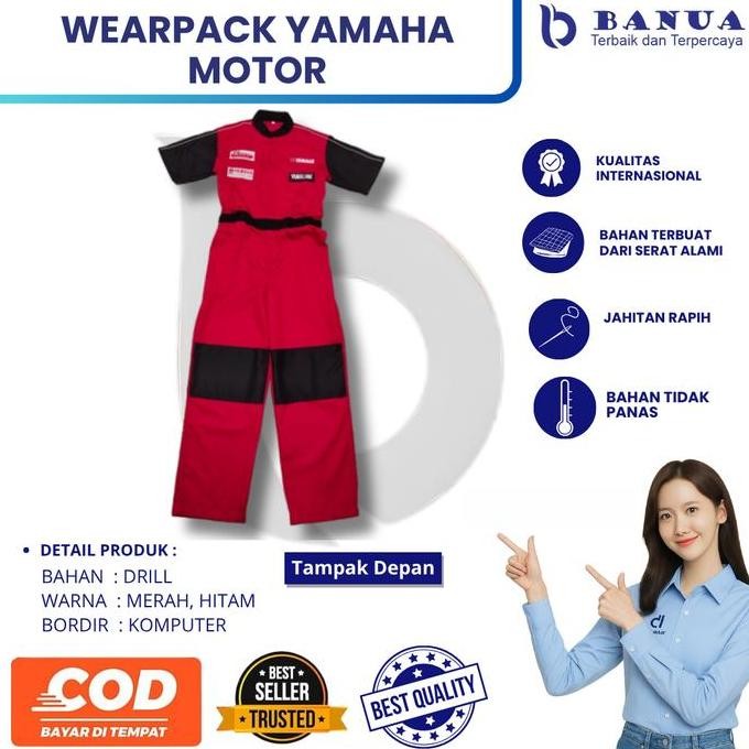 Seragam Mekanik Yamaha | Wearpack Yamaha | Seragam Yamaha | Seragam Bengkel | Seragam Merah Bordir K