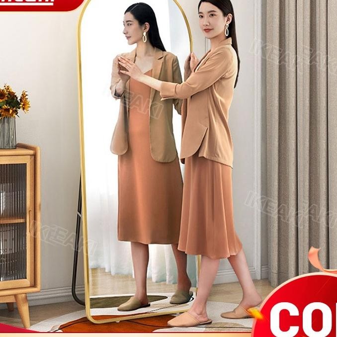 Standing Cermin Kosmetik Wall Cermin Berdiri Cermin Gantung Full Body Full Cermin Ter Bingkai Paduan
