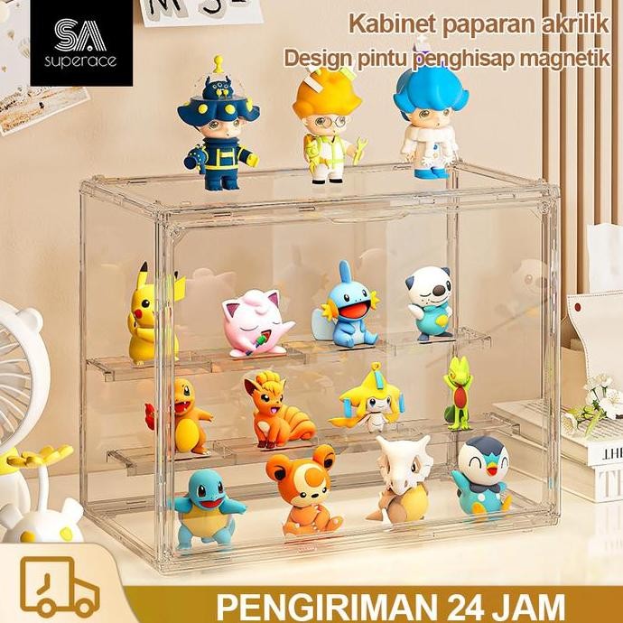 (Expert) [COD] Kotak Display Penyimpanan Bening Kualitas Tinggi Figure Aksi Akrilik Bening Berdiri K