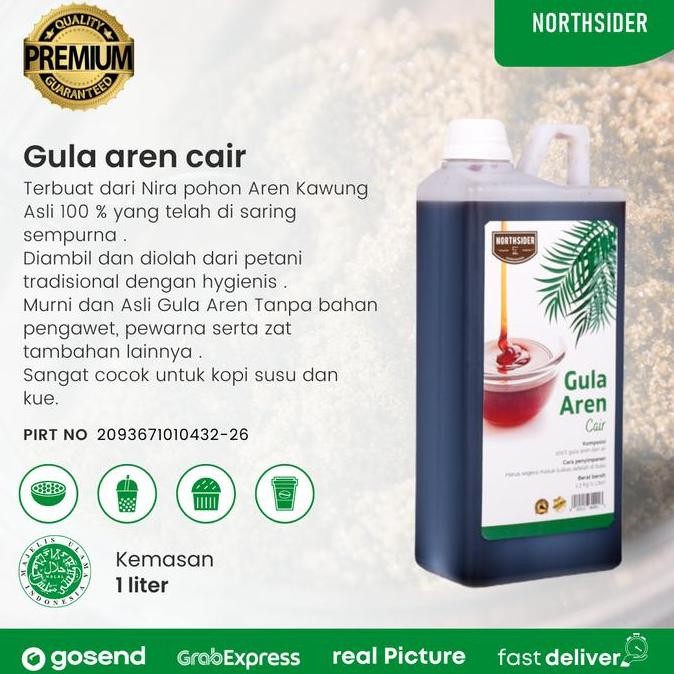 Gula aren cair 1 liter Premium asli untuk kopi susu - kue - boba