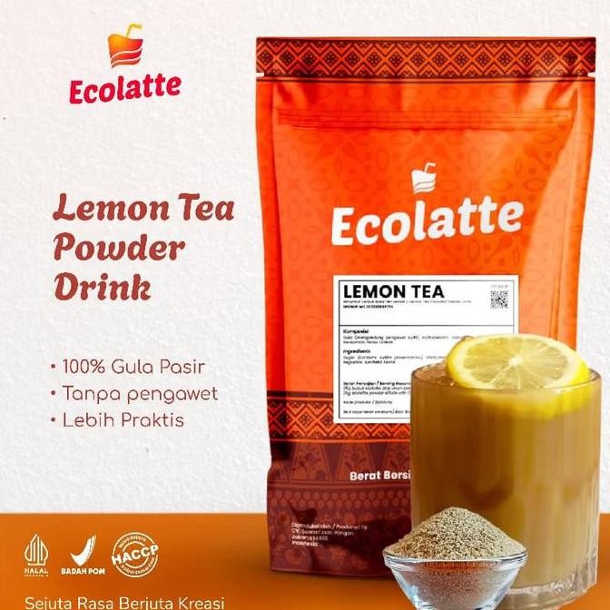 Ecolatte Lemon Teh Bubuk Minuman 1Kg Usaha Minuman UMKM