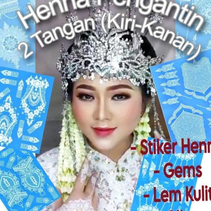 Stiker Henna Tempel Stikergemsgliterlem Paket White Henna Nt Henna Pengantin