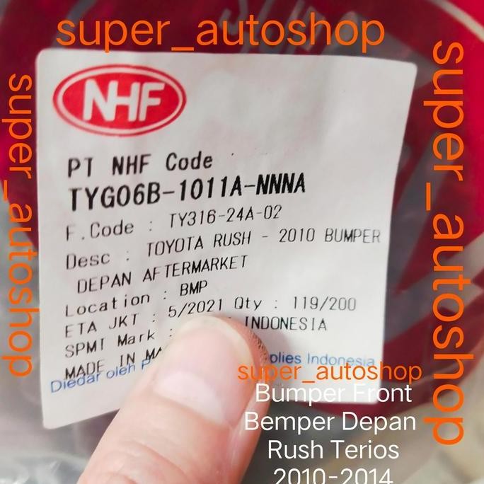 Bumper Front Bemper Depan Rush Terios 2010-2014