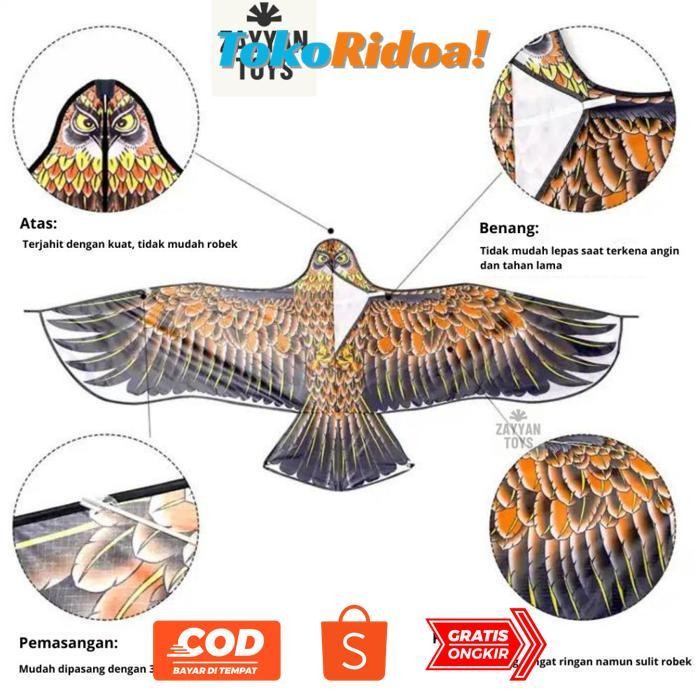 Promo Hemat Layangan Elang Ramraman 1 Meter Layang Layang Layan Senar Buat Besar Kerangka Ram Raman 