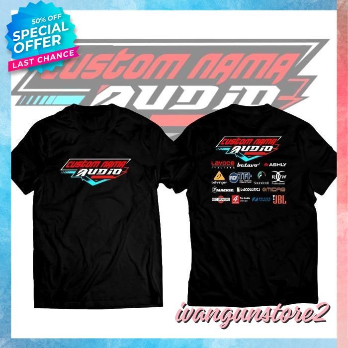 BAHAN BERKUALITAS TINGGI KAOS TSHIRT BAJU MURAH COMBED 30S DISTRO AUDIO SOUND SYSTEM GRATIS NAMA RAC