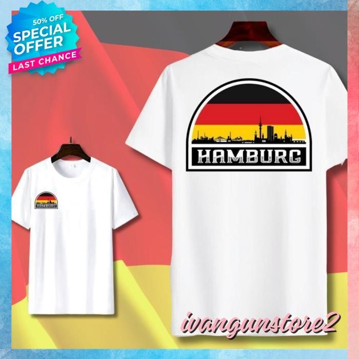 KUALITAS BERKELAS KAOS TSHIRT BAJU MURAH COMBED 30 DISTRO HAMBURG GERMAN JERMAN GERMANY POLOS CUSTOM