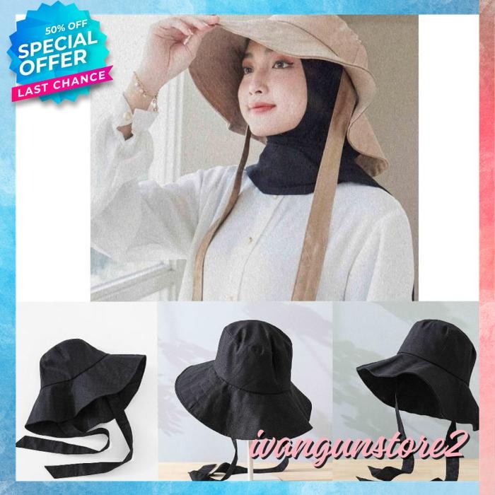 KUALITAS BERKELAS TOPI BUCKET HAT REMAJA DISTRO WIDE TALI PANTAI SELEBGRAM POLOS CUSTOM INDONESIA PR