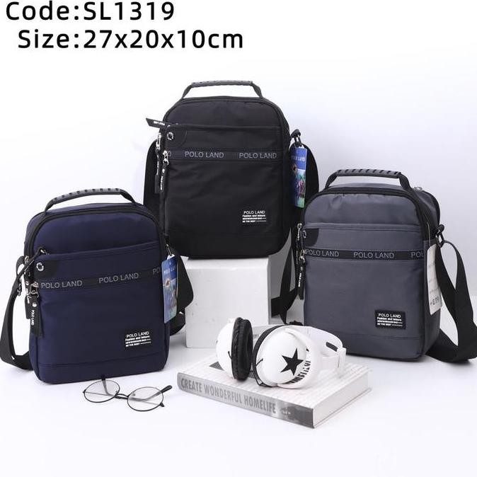 New Polo Land Tas Selempang Pria Wanita Bahan Anti Air Usb