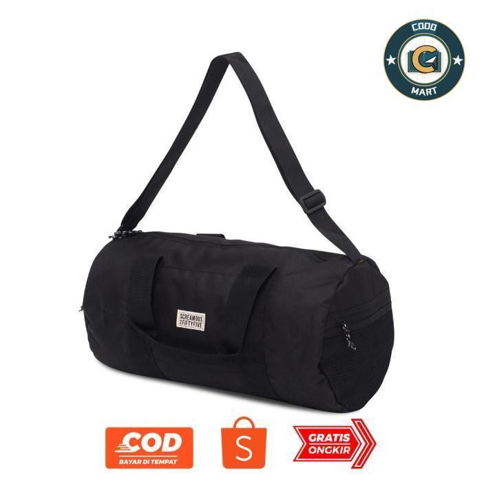 asd-86 ew-45 Screamous Tas Fitness Gym Travel Duffle Bag SOILE BLACK Hemat Original