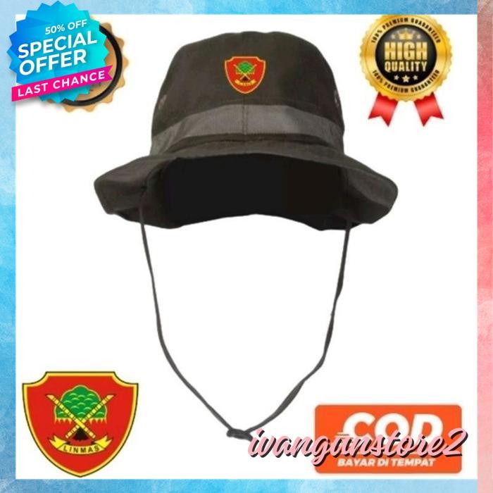 HIGHT CLASS TOPI RIMBA GUNUNG CUSTOM NAMA LINMAS DESA MASYARAKAT TPS PEMILU POLOS INDONESIA PRIA WAN