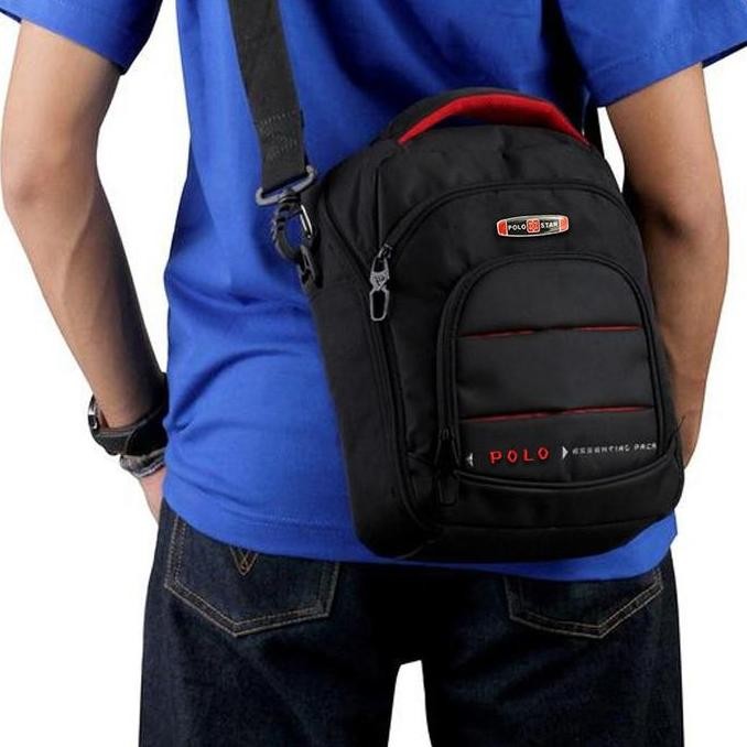 Tas Selempang Minimalis [Juragan Tas] Polo Star Tas Pria Tas Selempang Pria Bahan Nilon Sintetis 391