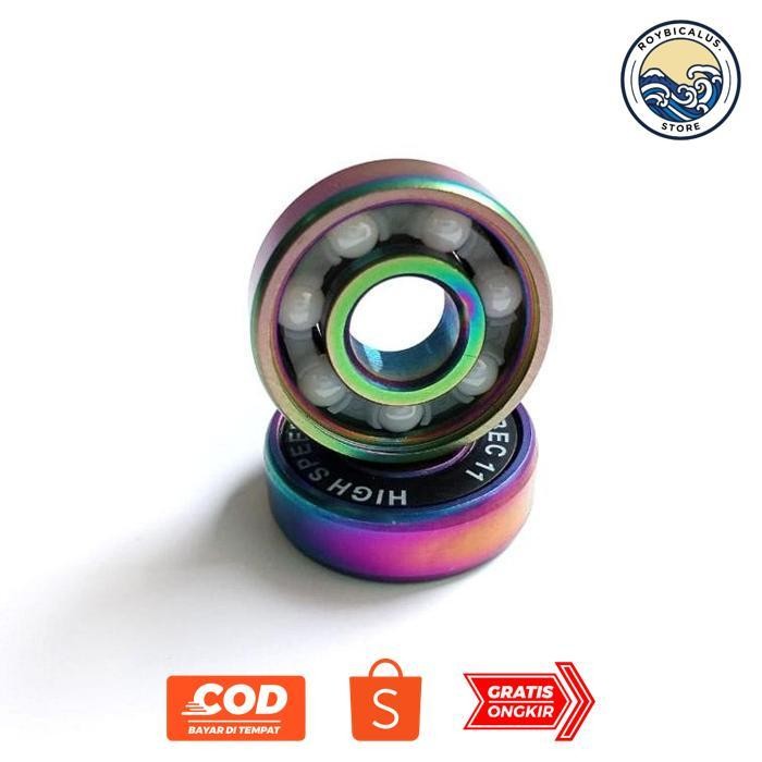 fbx-4 hj-45 Profesional SPEED Bearing CERAMIC Hybrid black inline skate skateboard sepatu roda keram
