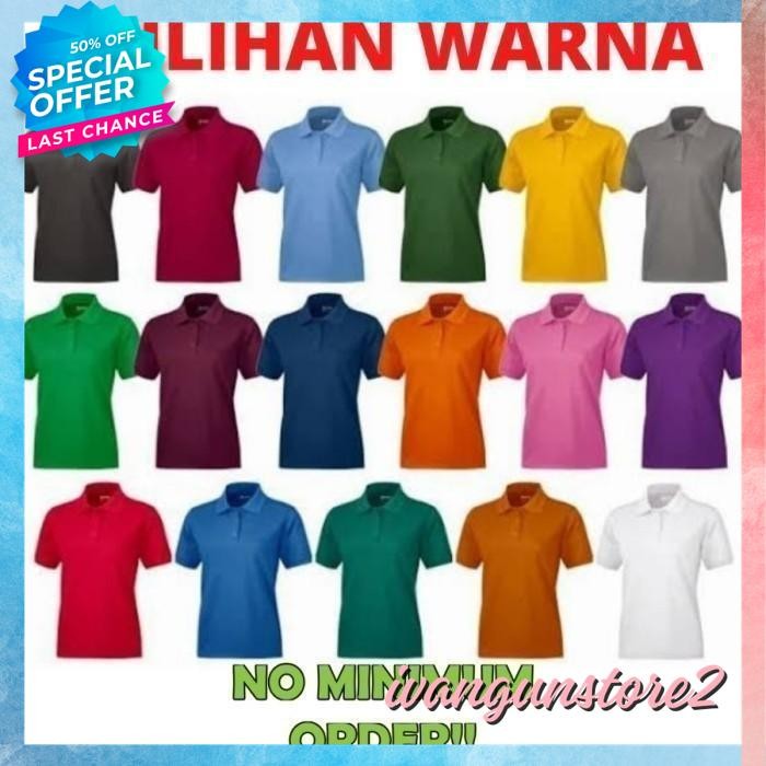 HIGHT CLASS KAOS POLO SHIRT TSHIRT BAJU KERAH DISTRO BATA ORANGE MERAH OREN BANYAK WARNA POLOS CUSTO