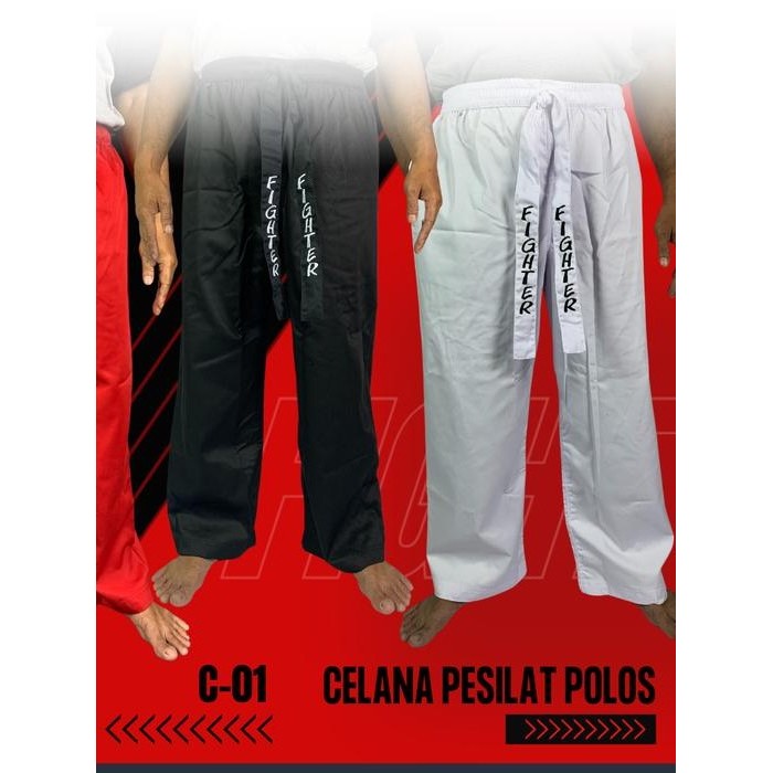 Celana Pencak Silat bordir - M, Hitam [terlaris]