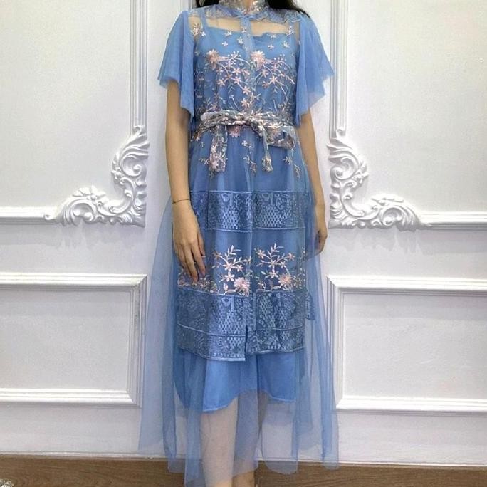 Nadeliene - Ravienna Dress 2in1 Pesta  Gaun Party Brukat Brokat Mewah Elegant Natal Kondangan Gradua