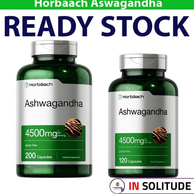 Horbaach Ashwagandha 4500Mg With Black Pepper 200 Capsules Isi 120
