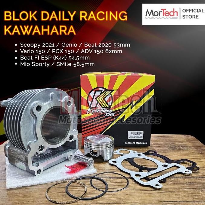 KAWAHARA RACING FORGED PISTON BLOK BORE UP MESIN FOR MIO SPORTY / MIO SOUL / FINO KARBU / NOUVO / BE