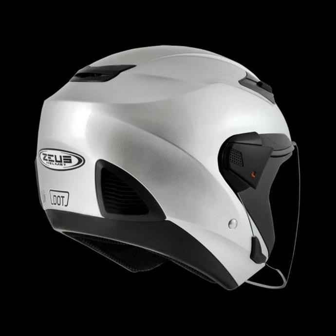 Helm Half Face Zeus 611 Silver Solid