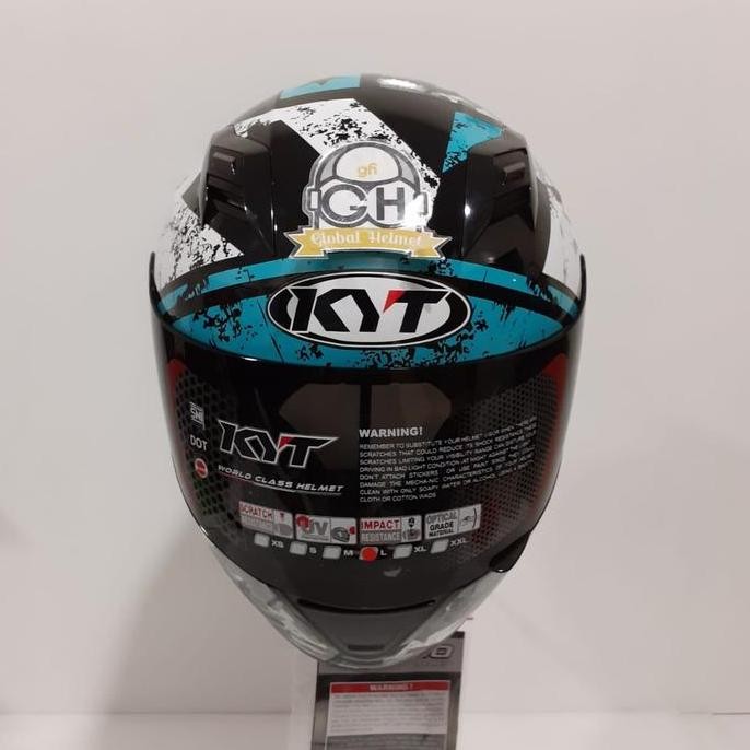 Helm Kyt R10 #3 Black White Blue Kyt R-10 #3 Kyt R-10 Smoke Visor