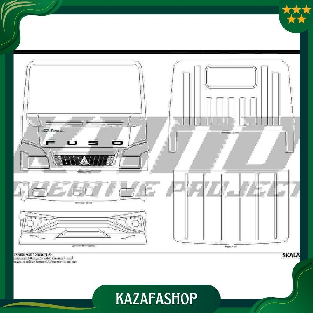 (Ready - Cod) Pola Miniatur Truck Canter / Colt Diesel Fe 74 - Gambar Detail Ori