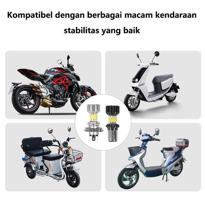 12V-80V Lampu Depan Motor Lampu Led Motor Super Terang Depan Lampu H4 Led Motor Bohlam 8 Sisi Lampu 