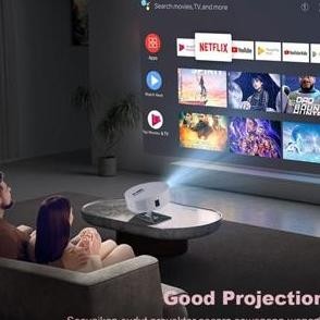 UPHOME T269 PRO Proyektor Mini Portable HP 1080P-4K HDMI WiFi Dual-band 480 Ansl 12000 Lumens Androi