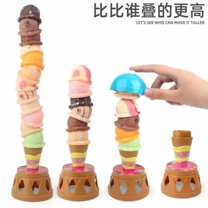 Mainan Anak Ice Cream Tower Mainan Es Krim / Mainan Edukasi Eskrim