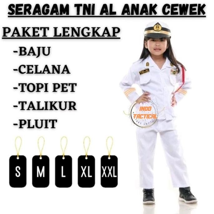 Ready  Baju Seragam TNI AL Anak, Seragam TK TNI AL Cilik, Baju Karnaval murah Fashion