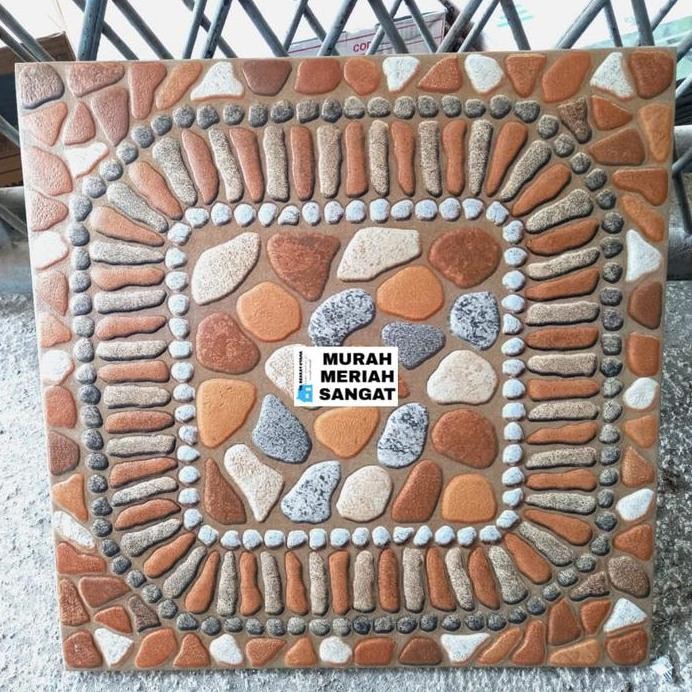 KERAMIK LANTAI 40X40 KASAR MOTIF KAYU BATU ALAM BATU CORAL TIMBUL