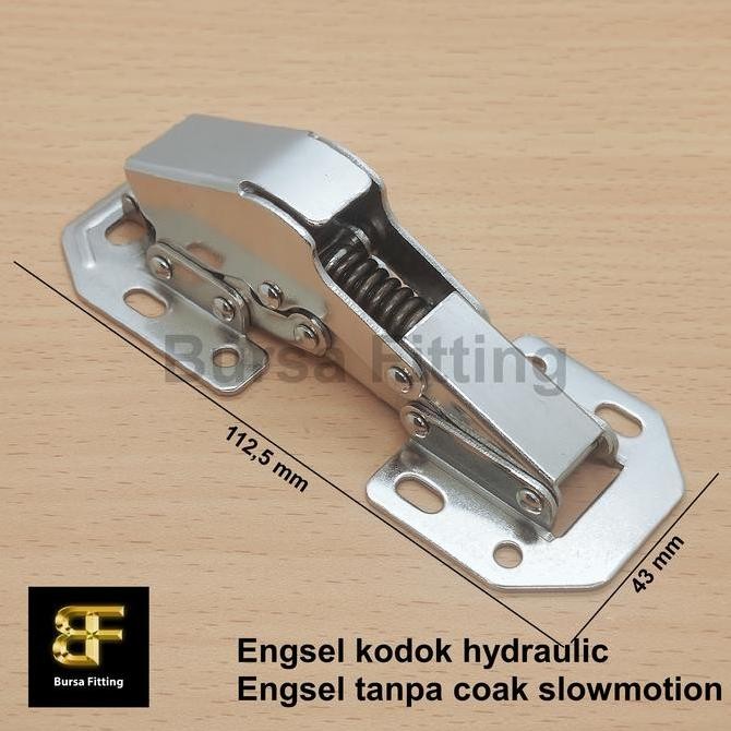 Engsel kodok slow motion / engsel hidrolik tanpa bobok soft close