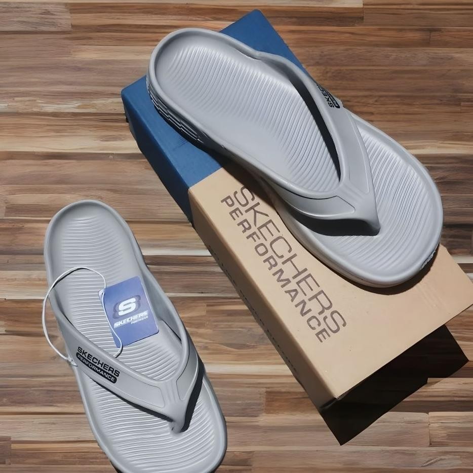 Skechers Sandal Jepit Pria Slip On Casual Free Box