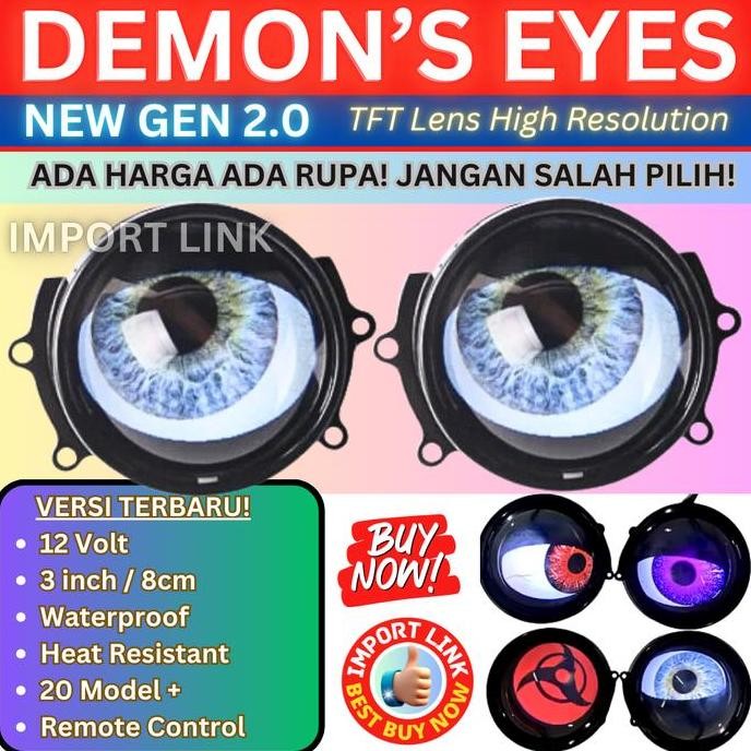 Lampu Led Biled Variasi Motor Mata Setan Sharingan Rinnegan Naruto Demon Eyes Angel Eye Devil Lensa 