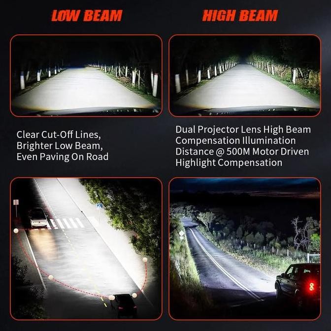 Biled  Mobil & Motor Mrn - R8  Low Beam & High Beam Miniprojector H4 - 6000K (75Watt/ Pcs - 150Watt 