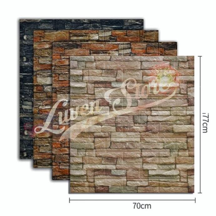 New Wallpaper 3D FOAM BRICK Bata Corak Batu Alam