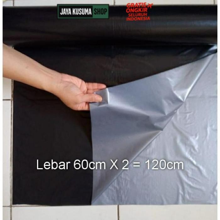 Berkualitas Raja Tani Plastik Mulsa Plastik Pertanian Hitam Perak 1 Roll = 5 Kg Promo