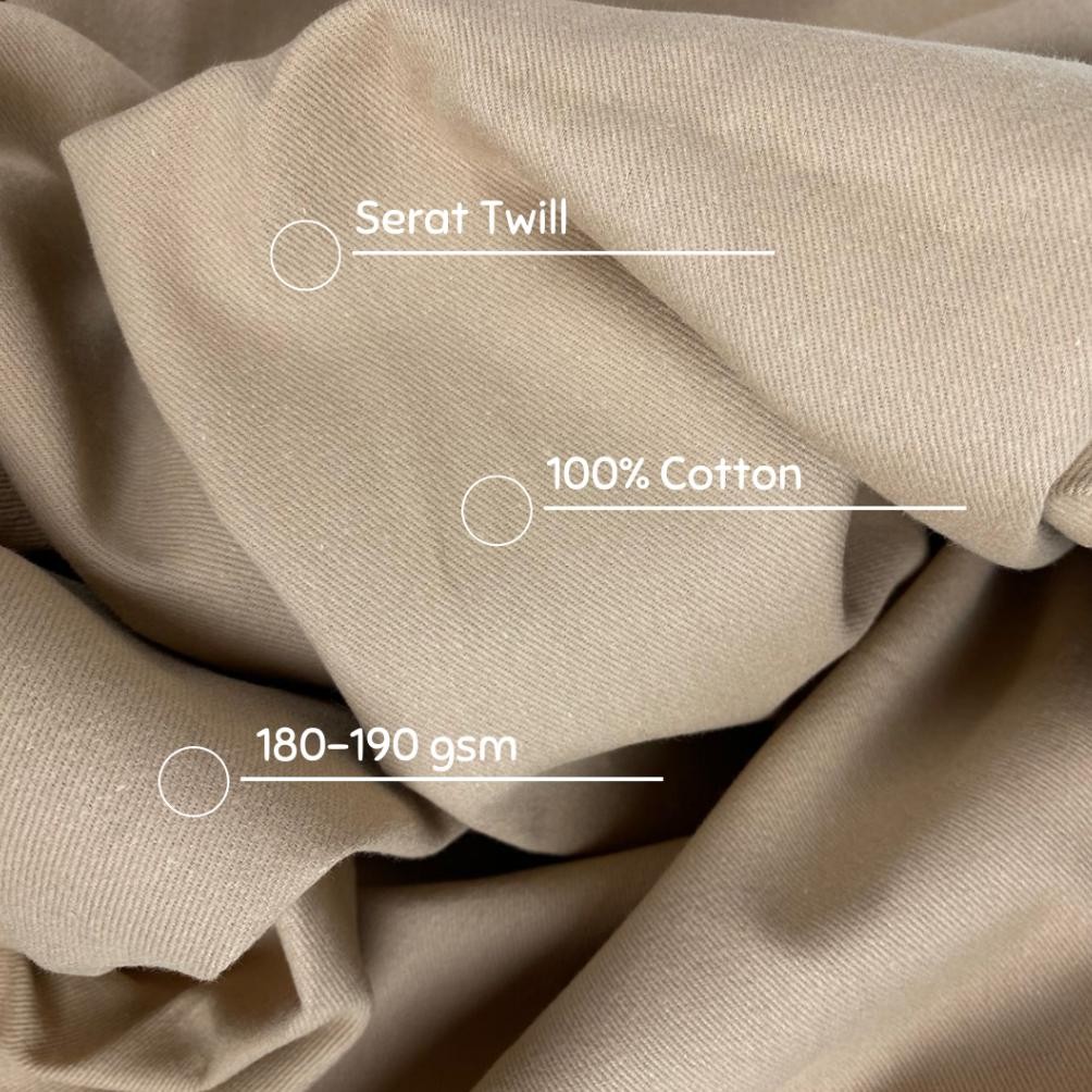 Terbaru - 0.5 Meter Kain Canvas Twill Bahan Kanvas Twill/ Cotton Twill